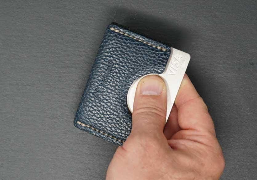 FLEX Wallet &lt;br&gt; Relaxed Collection&lt;br&gt;Blue Pebble with Natural Stitching