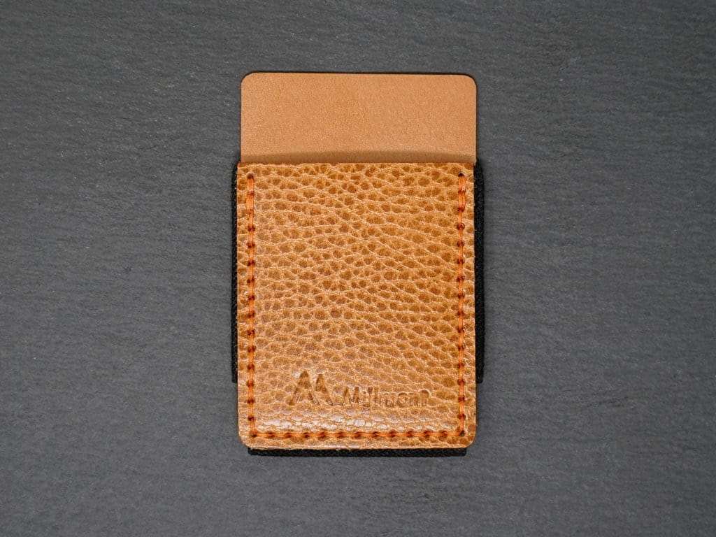 PHONE Wallet &lt;br&gt; Relaxed Collection &lt;br&gt;Natural Pebble with Orange stitching