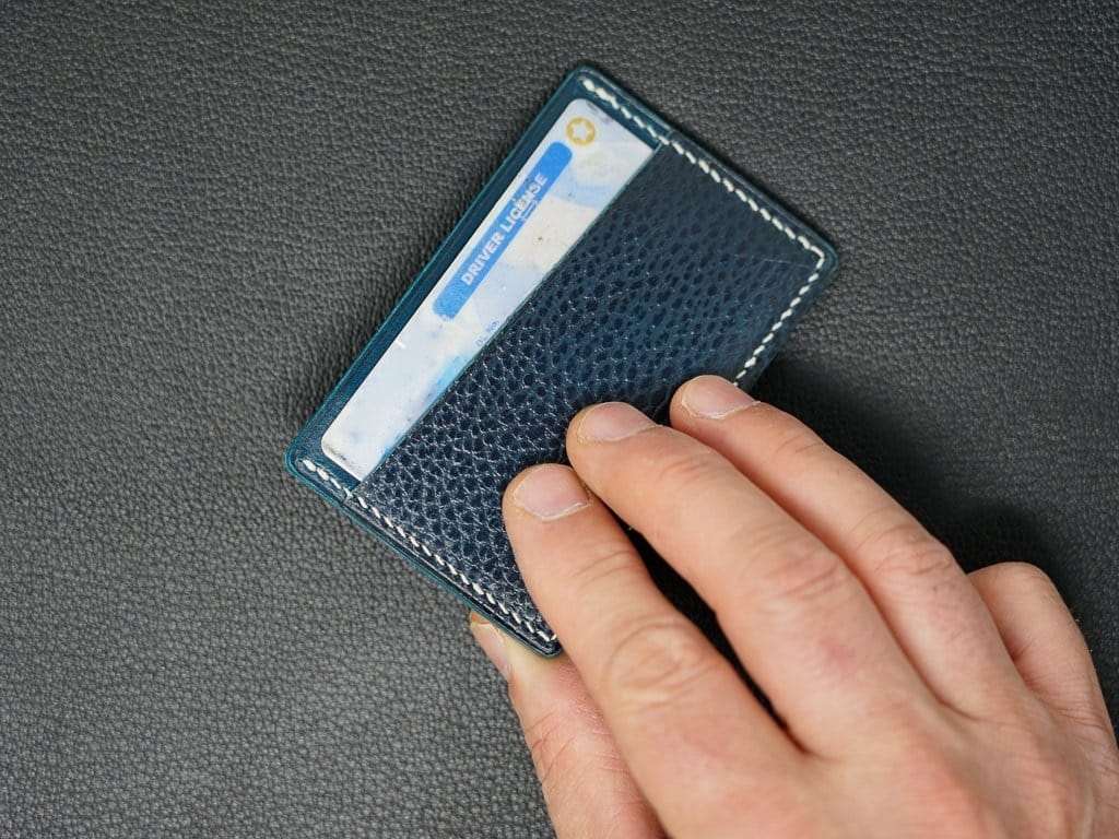SLOT Wallet &lt;br&gt; Relaxed Collection &lt;br&gt; Navy Pebble on Navy with White Stitching