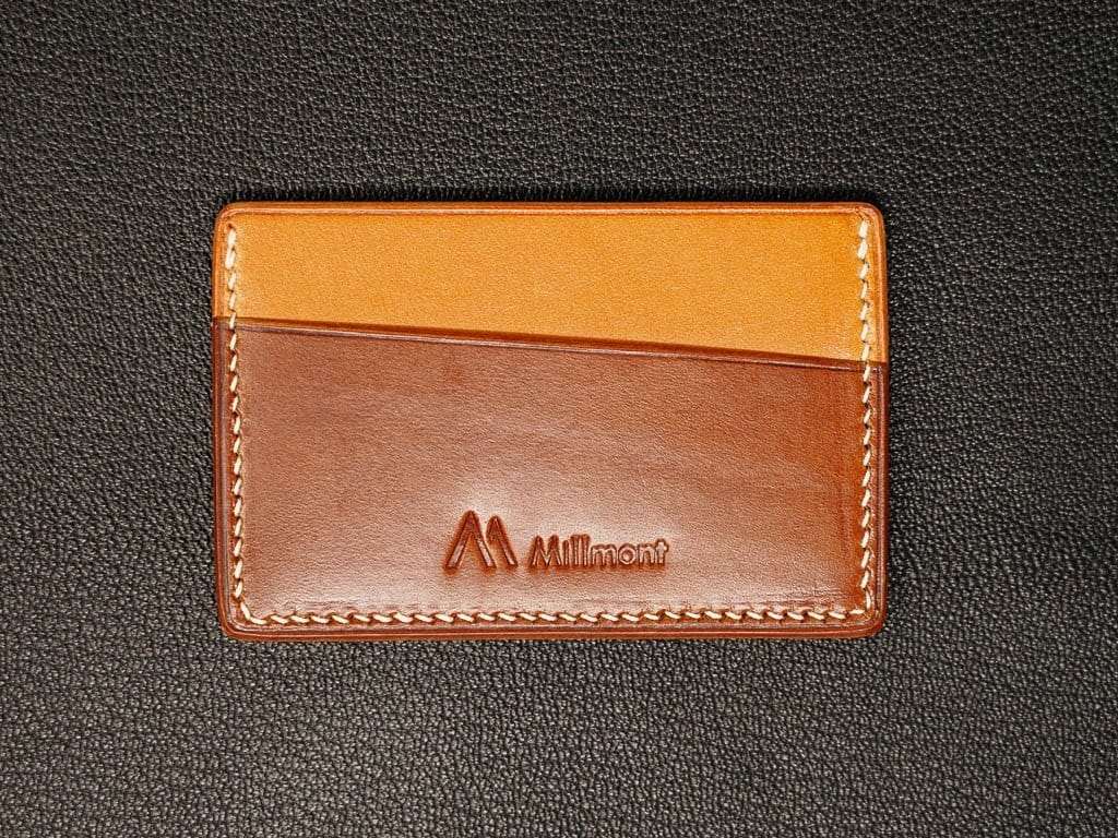 SLOT Wallet &lt;br&gt; Relaxed Collection &lt;br&gt;Chestnut and London Tan with White stitching