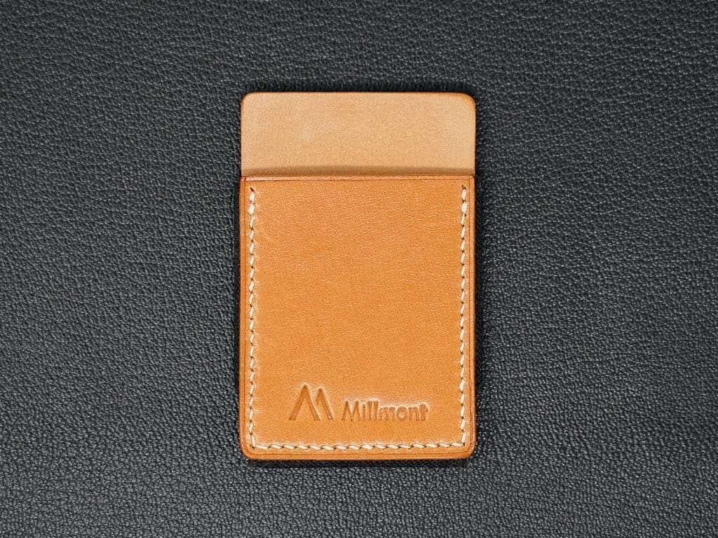 PHONE Wallet <br> Relaxed Collection <br>London Tan with White stitching