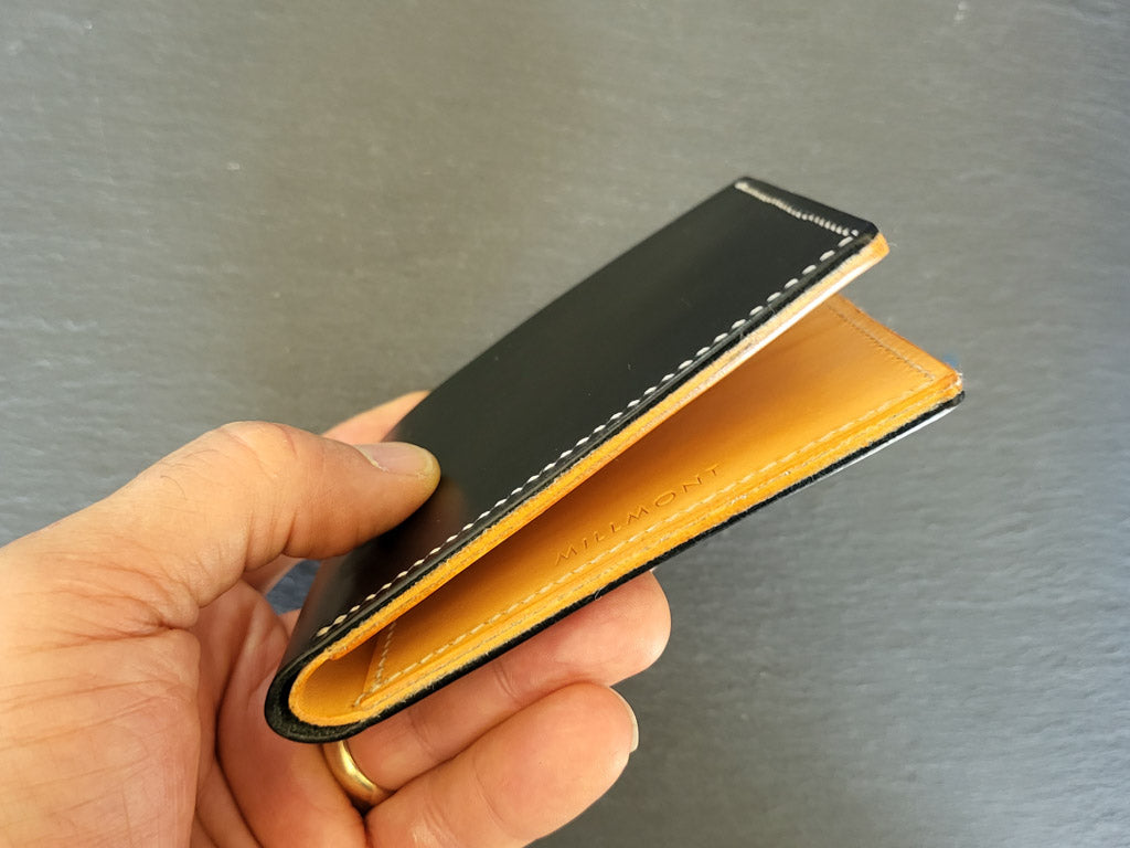 BILL FOLD 6 Wallet &lt;br&gt; Relaxed Collection &lt;br&gt;Black with Tan